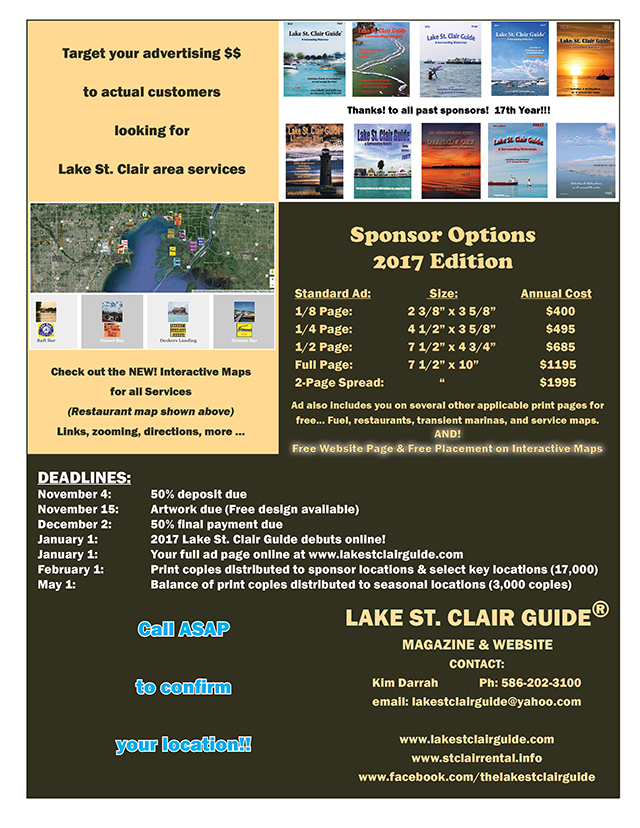 clair lake st. clair guide advertise