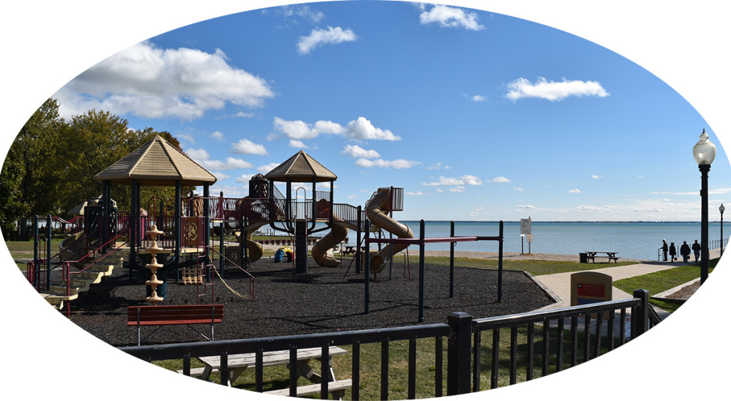 beach and playground on lake st. clair anchor bay