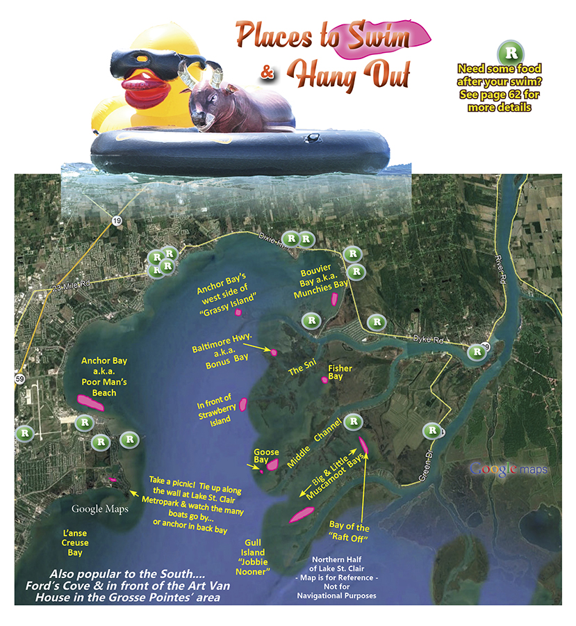 Lake St. Clair Guide Magazine Lake St. Clair Guide Map 900 of Swim Areas