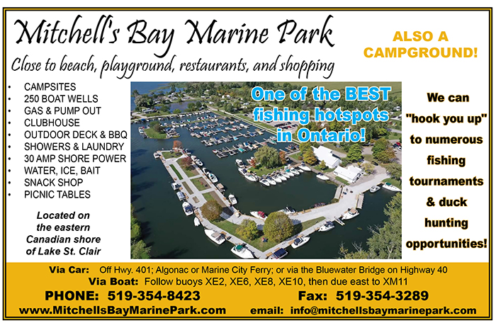 mitchells bay marina campground ontario lake st clair