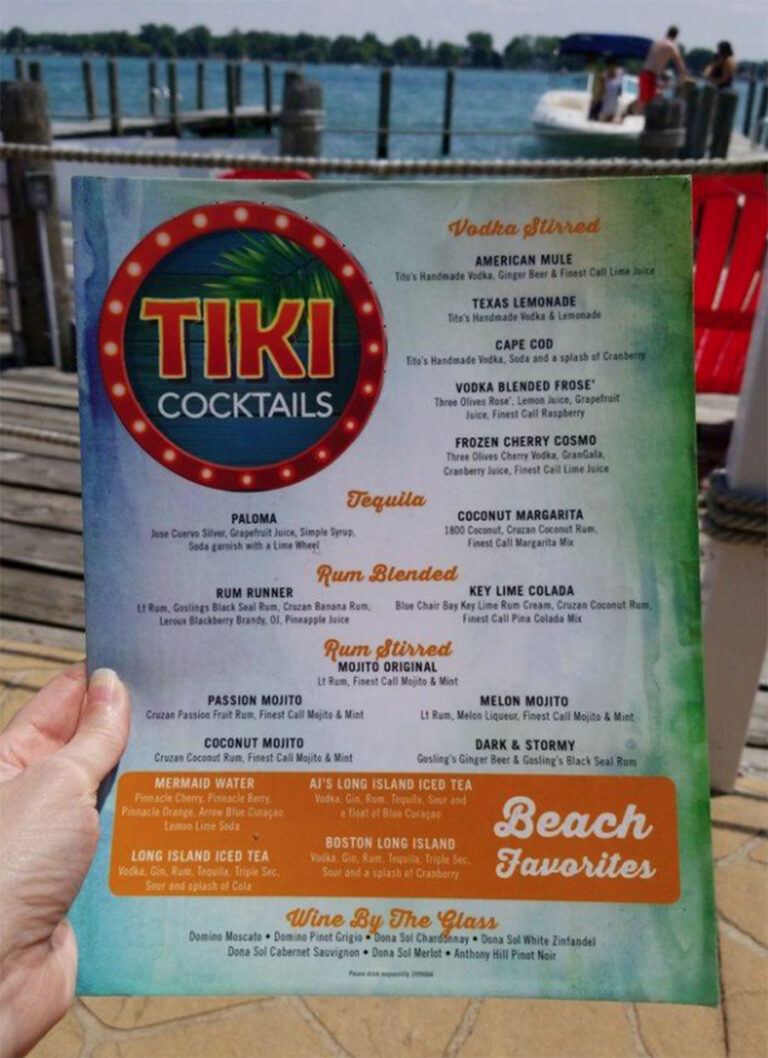 Lake St. Clair Guide Magazine menu tiki bar
