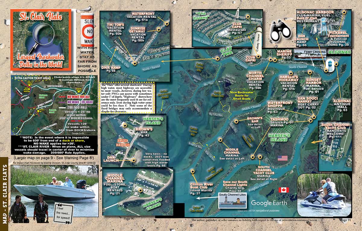 map harsens island algonac services