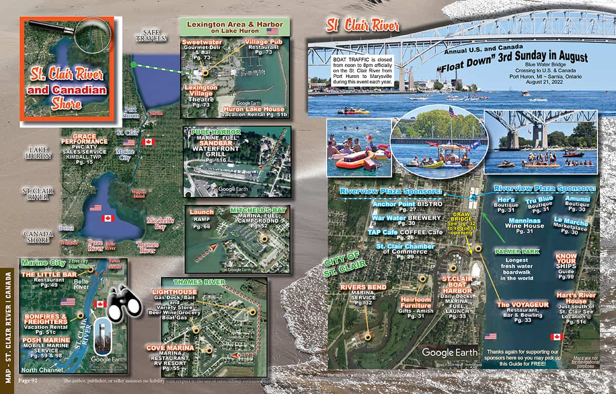 map st clair river canada services