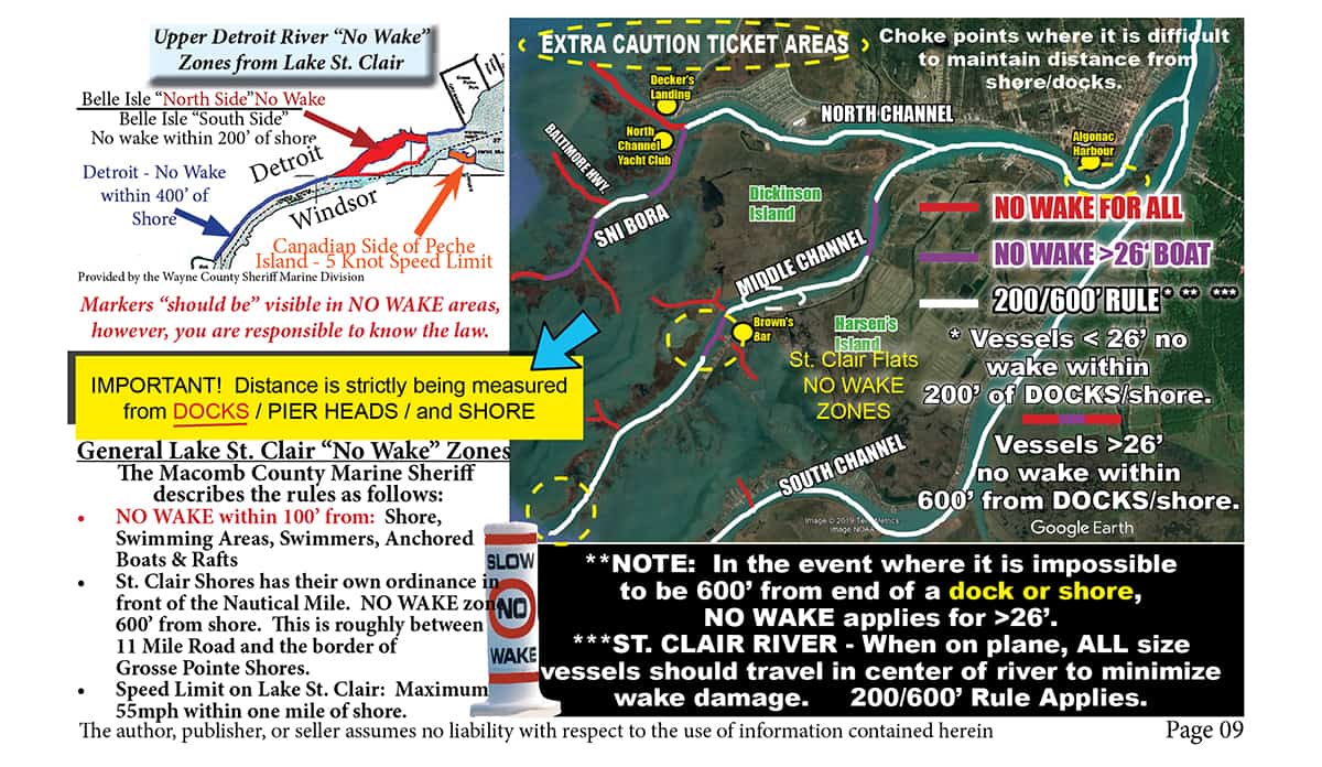 2022 lake st. clair no wake zone map chart