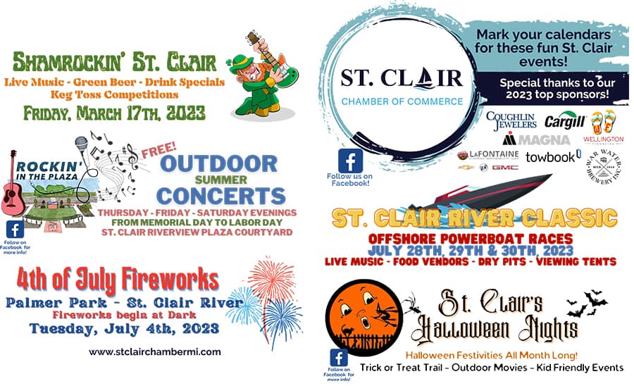 2023 events city of st clair riverview plaza