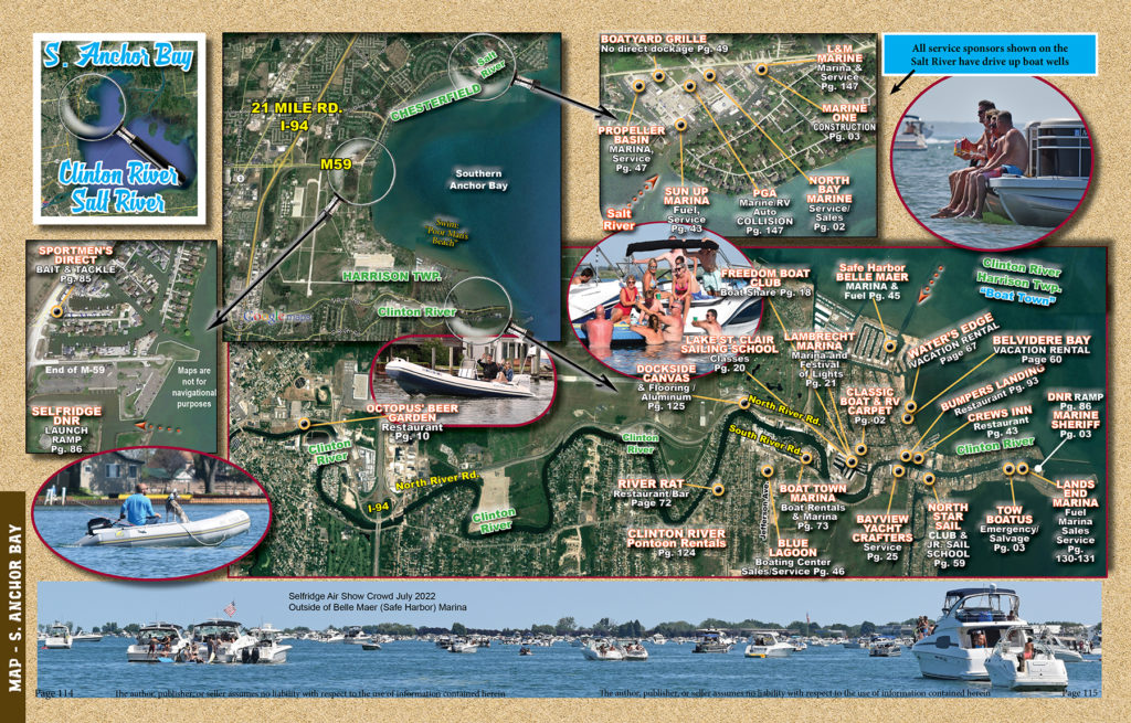 map marine boat services clinton river anchor bay lake st clair harrison chesterfield