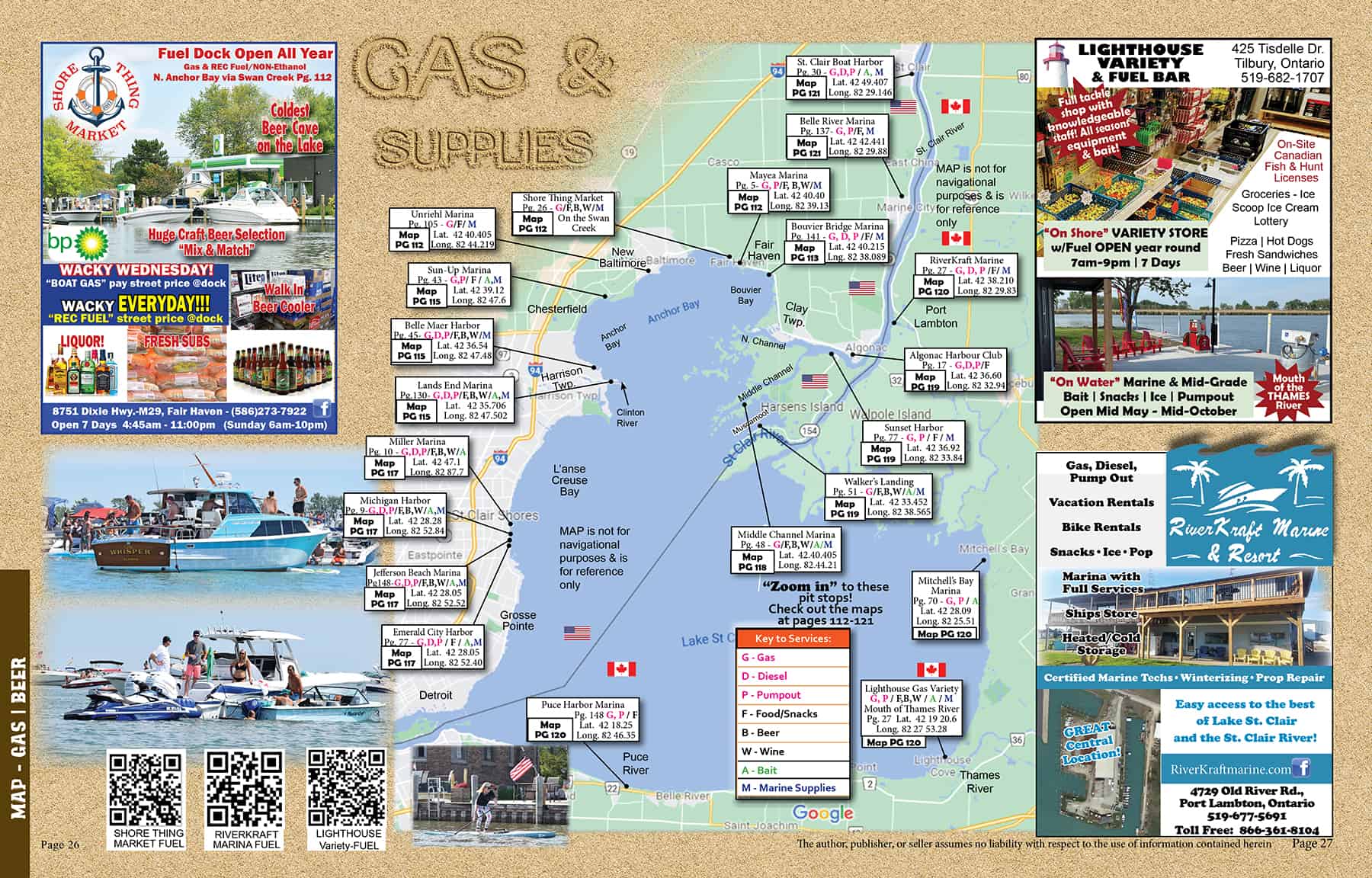map gas fuel party beer lake st clair dock