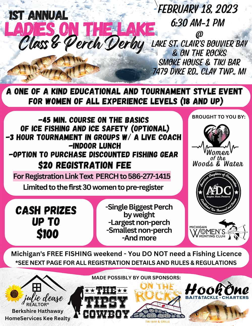 1st Annual Ladies on the Lake St. Clair Ice Fishing Derby Information