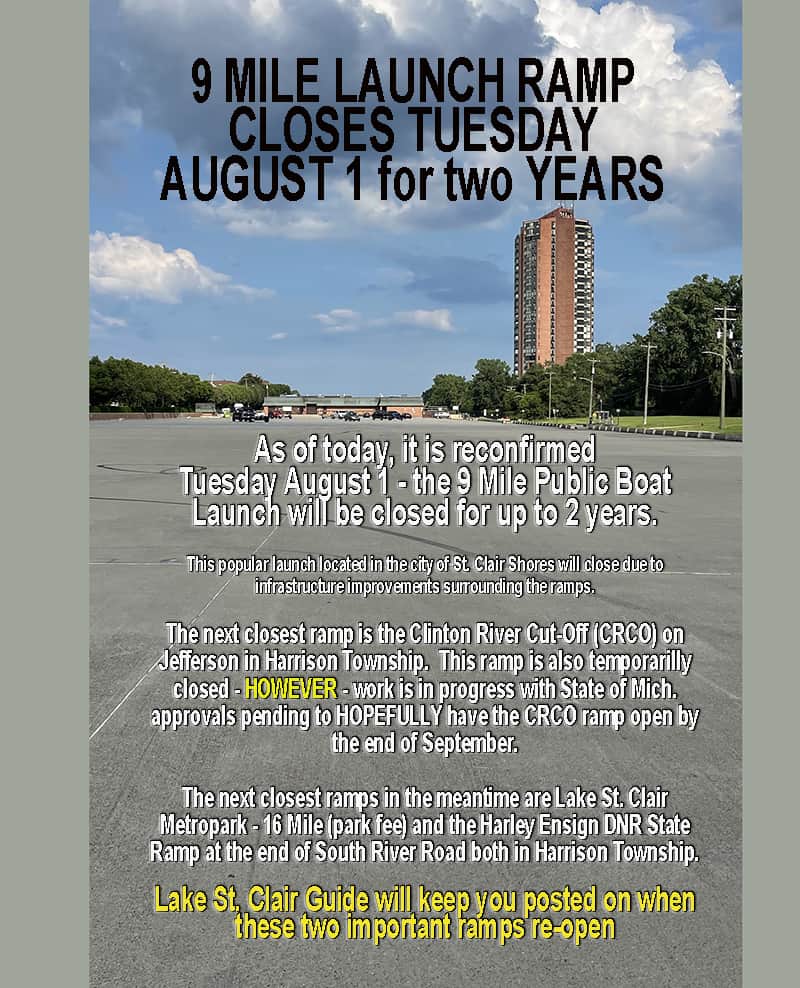 9 mile ramp close august 1 2023 st clair shores