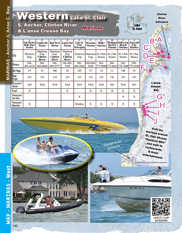 map transient marinas st clair shores clinton river harrison