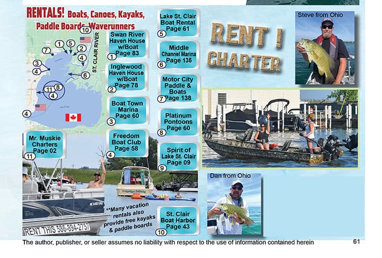 Map boat rentals lake st clair