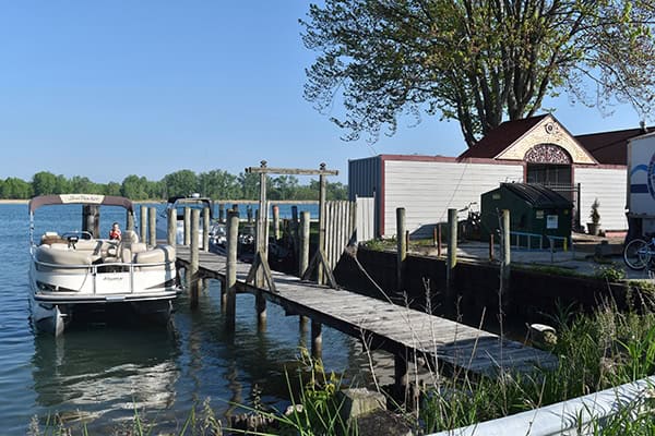 carry out dock at san souci market harsens island