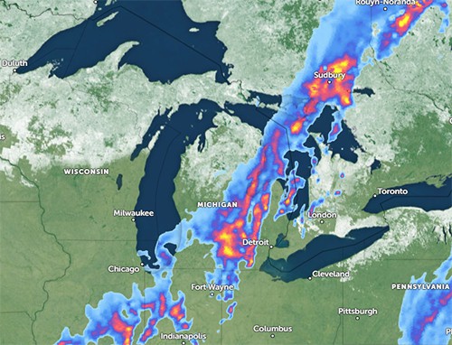 live cloud cover map lake st clair michigan