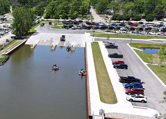 clinton river cut off dnr ramp aerial view