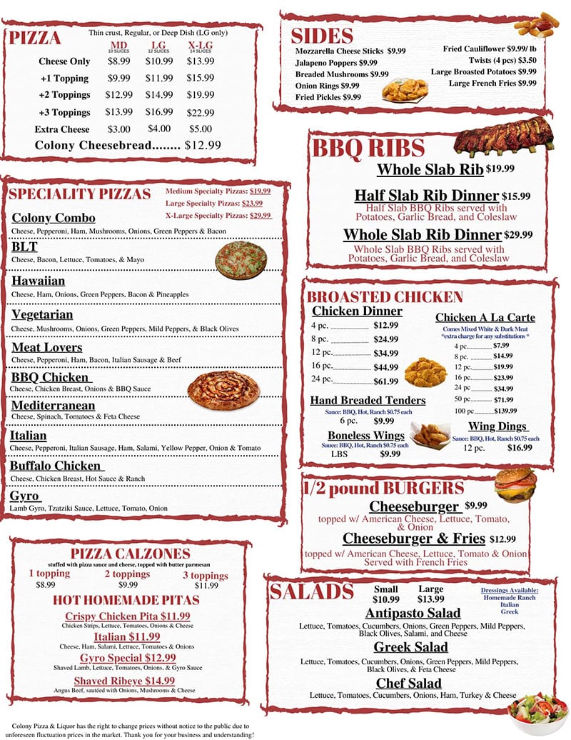 MENU best CARRY OUT pizza fair haven algonac clay