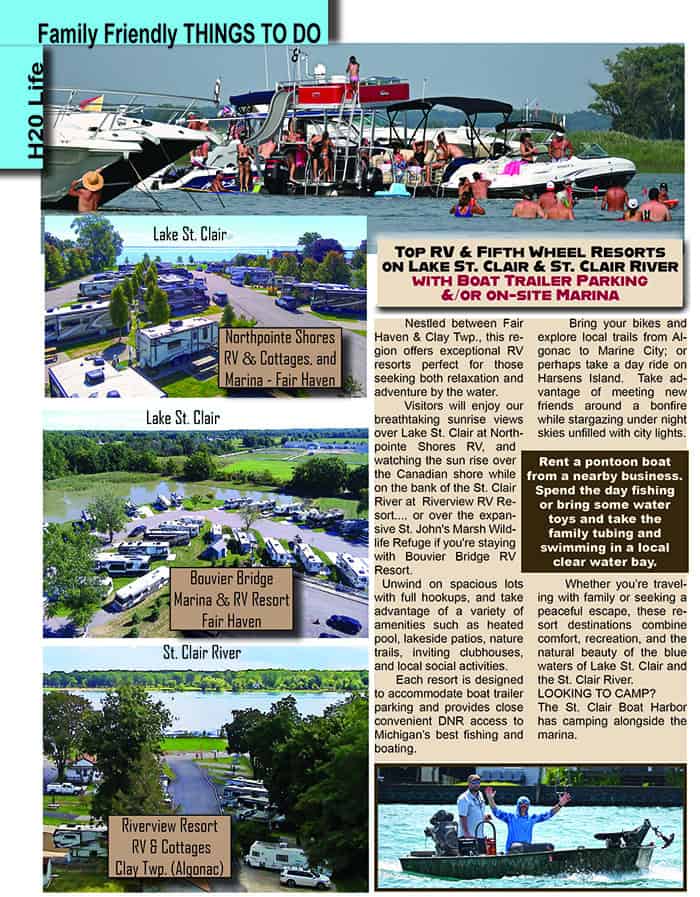 article where to camp rv lake st clair 2026