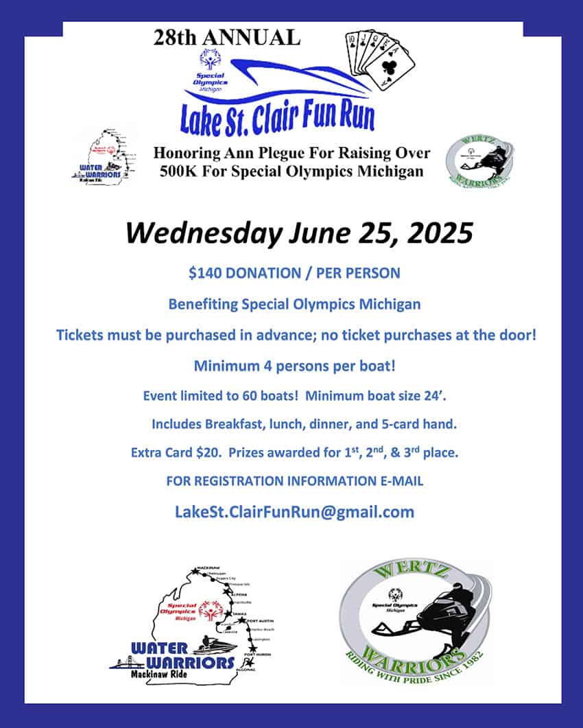 poker fun run lake st clair water warriors june 25, 2025