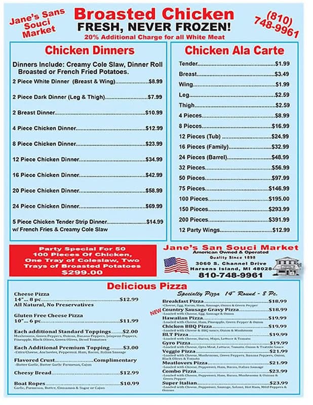 sans souci market chicken pizza 2026