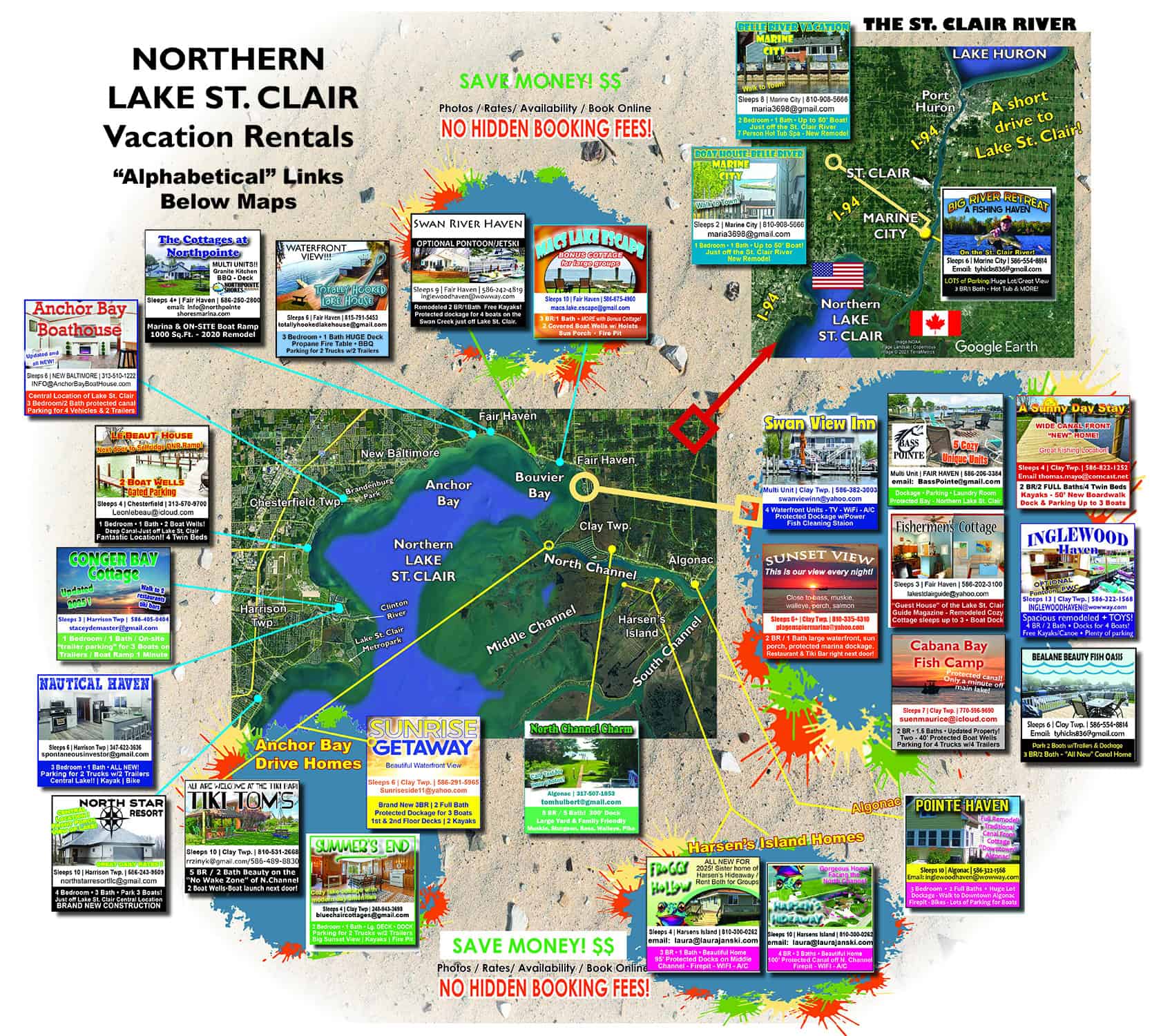 2026 june map lake st clair vacation rentals
